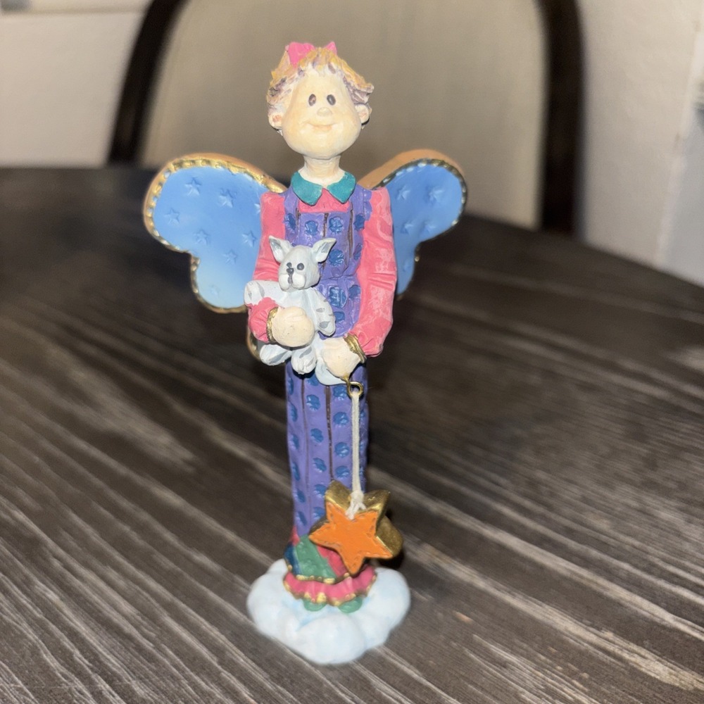 Russ Berrie Heavensent Figurine Girl Holding Cat And Star, 5" Item No 3485/13824